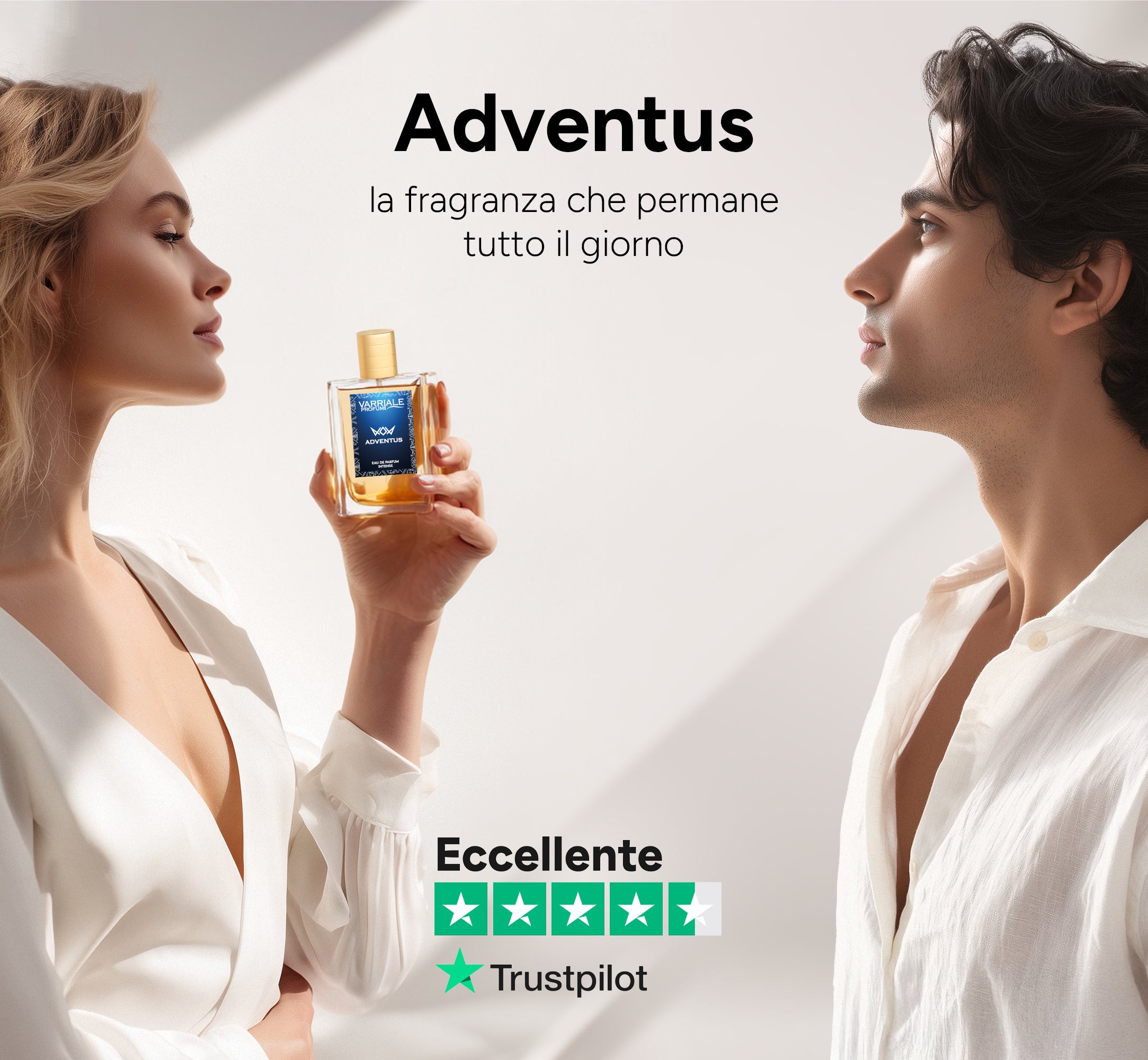 Adventus fragranza fresca e avvolgente con note di agrumi, ideale per uno stile elegante e deciso.